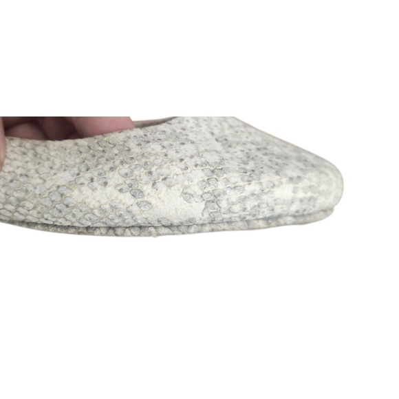 TORY BURCH Travel T Snake Embossed Sparkling Leather Ballet Flats Roccia 9M - Picture 8 of 15